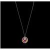 Image 2 : 14KT White Gold 8.62ctw Multicolor Sapphire and Diamond Pendant With Chain