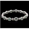 Image 2 : 7.80ctw Alexandrite and Diamond Bracelet - 14KT White Gold