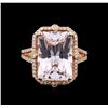Image 1 : 14KT Rose Gold 9.78ct Kunzite and Diamond Ring