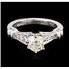 Image 1 : 14KT White Gold 0.81ctw Diamond Ring