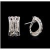 Image 2 : 14KT White Gold 0.20ctw Diamond Earrings