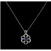Image 2 : 14KT White Gold 2.50ct Tanzanite and Diamond Pendant With Chain