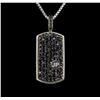 Image 2 : 3.00ctw Black Diamond Pendant With Chain - SILVER
