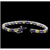 Image 3 : 14KT White Gold 14.97ctw Blue and Yellow Sapphire Bracelet
