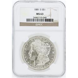 1881 NGC MS63 Morgan Silver Dollar