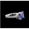 Image 2 : 4.32ct Tanzanite and Diamond Ring - 14KT White Gold