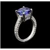 Image 3 : 4.32ct Tanzanite and Diamond Ring - 14KT White Gold