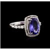 Image 2 : 14KT White Gold 2.71ct Tanzanite and Diamond Ring