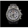 Image 1 : Breitling Stainless Steel 1.80ctw Diamond Super Avenger Mens Watch
