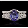 Image 1 : 14KT White Gold 1.40ct Tanzanite and Diamond Ring