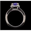 Image 3 : 14KT White Gold 1.40ct Tanzanite and Diamond Ring