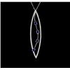 Image 1 : 14KT White Gold 1.92ctw Sapphire and Diamond Pendant With Chain