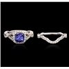 Image 3 : 14KT White Gold 1.22ct Tanzanite and Diamond Ring and Guard