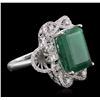Image 2 : 14KT White Gold 7.31ct Emerald and Diamond Ring
