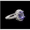 Image 2 : 3.03ct Tanzanite and Diamond Ring - 14KT White Gold