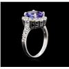 Image 3 : 3.03ct Tanzanite and Diamond Ring - 14KT White Gold