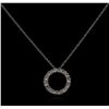 Image 1 : 0.10ctw Diamond Circle Pendant With Chain - 10KT White Gold
