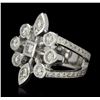 Image 2 : 14KT White Gold 1.29ctw Diamond Ring