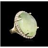 Image 2 : 14KT Yellow Gold 32.12ct Green Tourmaline and Diamond Ring