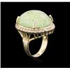 Image 3 : 14KT Yellow Gold 32.12ct Green Tourmaline and Diamond Ring