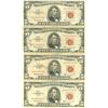Image 1 : 1963 $5 Red Seal Bill Lot of 4