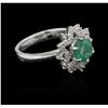 Image 2 : 1.30ct Emerald and Diamond Ring - 14KT White Gold