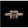Image 1 : 14KT Rose Gold 1.30ctw Fancy Green Diamond Ring