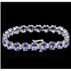 Image 2 : 14KT White Gold 17.24ctw Tanzanite and Diamond Bracelet