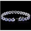 Image 3 : 14KT White Gold 17.24ctw Tanzanite and Diamond Bracelet