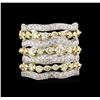 Image 1 : 3.36ctw Fancy Yellow Diamond Ring - 14KT Two-Tone Gold