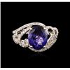 Image 1 : 14KT White Gold 4.55ct Tanzanite and Diamond Ring