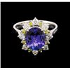 Image 1 : 2.76ct Tanzanite and Diamond Ring - 14KT White Gold