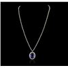 Image 2 : 14KT White Gold 15.40ct GIA Certified Tanzanite and Diamond Necklace