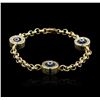 Image 1 : 14KT Yellow Gold 0.30ctw Diamond Evil Eye Bracelet