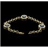 Image 3 : 14KT Yellow Gold 0.30ctw Diamond Evil Eye Bracelet