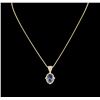Image 1 : 4.63ct Tanzanite and Diamond Pendant With Chain - 14KT Yellow Gold