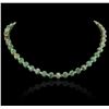 Image 1 : 14KT Yellow Gold 37.26ctw Emerald and Diamond Necklace