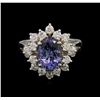 Image 1 : 2.20ct Tanzanite and Diamond Ring - 14KT White Gold
