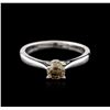 Image 1 : 14KT White Gold 0.71ct Round Cut Fancy Brown Diamond Solitaire Ring
