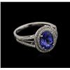 Image 2 : 14KT White Gold 1.95ct Tanzanite and Diamond Ring
