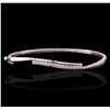 Image 1 : 14KT White Gold 0.80ctw Diamond Bangle Bracelet