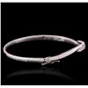 Image 2 : 14KT White Gold 0.80ctw Diamond Bangle Bracelet