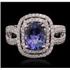 Image 1 : 14KT White Gold 2.37ct Tanzanite and Diamond Ring