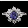 Image 1 : 14KT White Gold 1.53ct Tanzanite and Diamond Ring