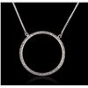 Image 2 : 18KT White Gold 1.00ctw Diamond Pendant With Chain