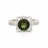 Image 1 : 14KT White Gold 1.88ct Green Tourmaline and Diamond Ring