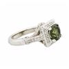Image 2 : 14KT White Gold 1.88ct Green Tourmaline and Diamond Ring