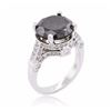 Image 3 : 14KT White Gold 7.18ctw Black Diamond Ring