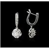 Image 2 : 14KT White Gold 1.24ctw Diamond Earrings