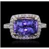 Image 1 : 14KT Two-Tone Gold 4.29ct Tanzanite and Diamond Ring